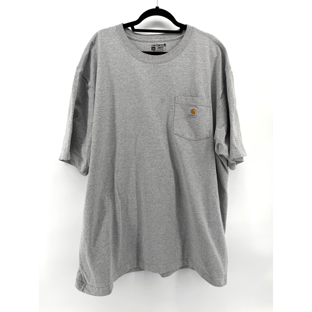 Carhartt T-Shirt Men 3X Gray Pocket Short Sleeve Loose Fit Heavyweight Work